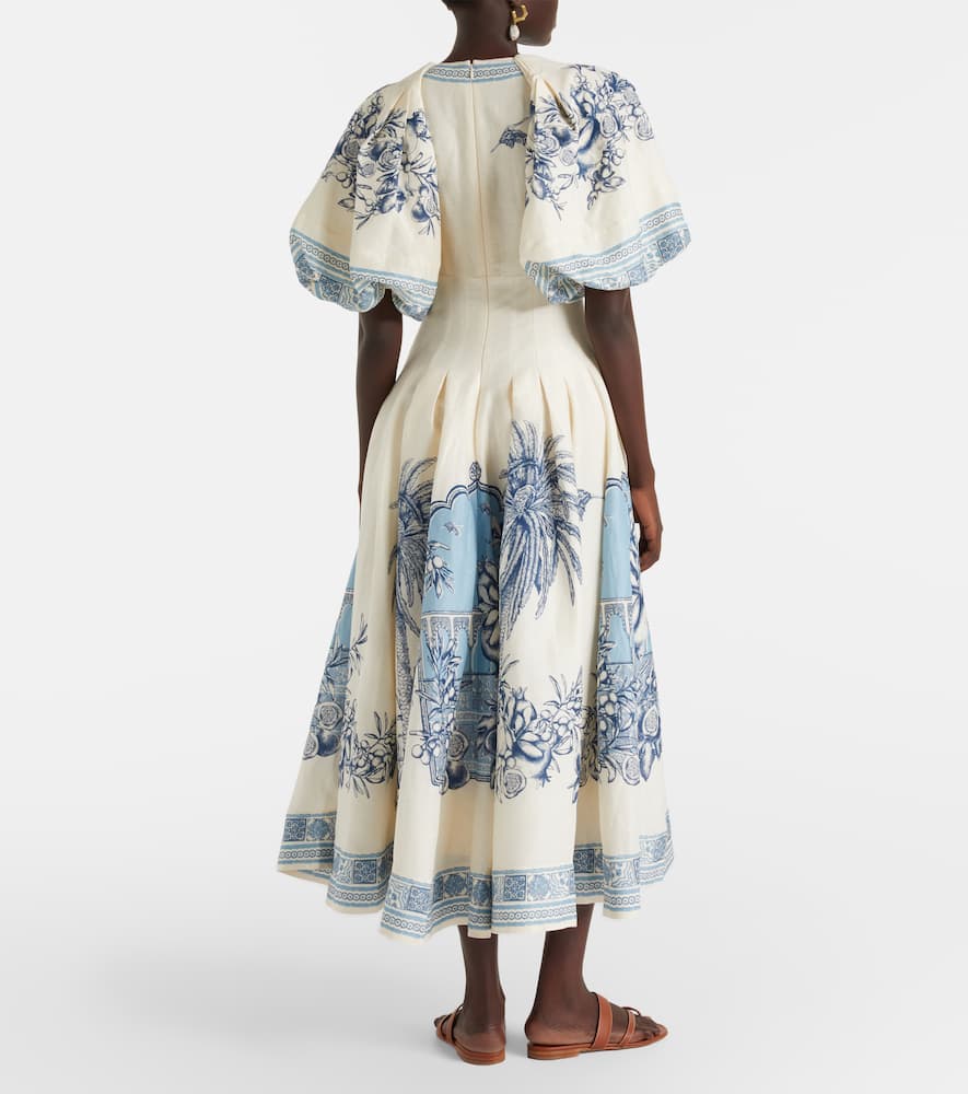 Alémais Villa Romantica linen-blend midi dress