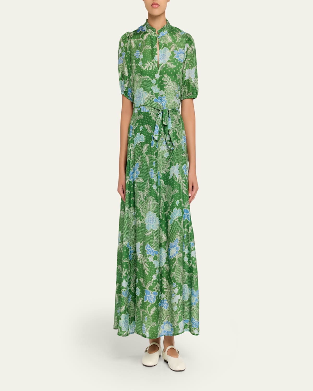 Oceanus Silk Maxi Dress