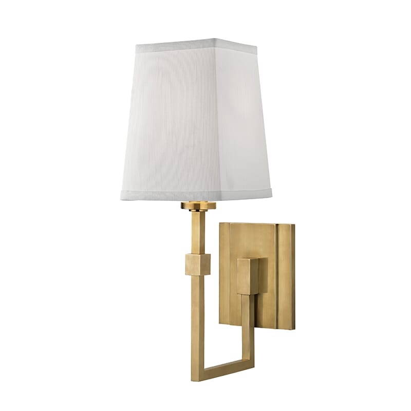 Fletcher 15" Wall Sconce in Aged Bra