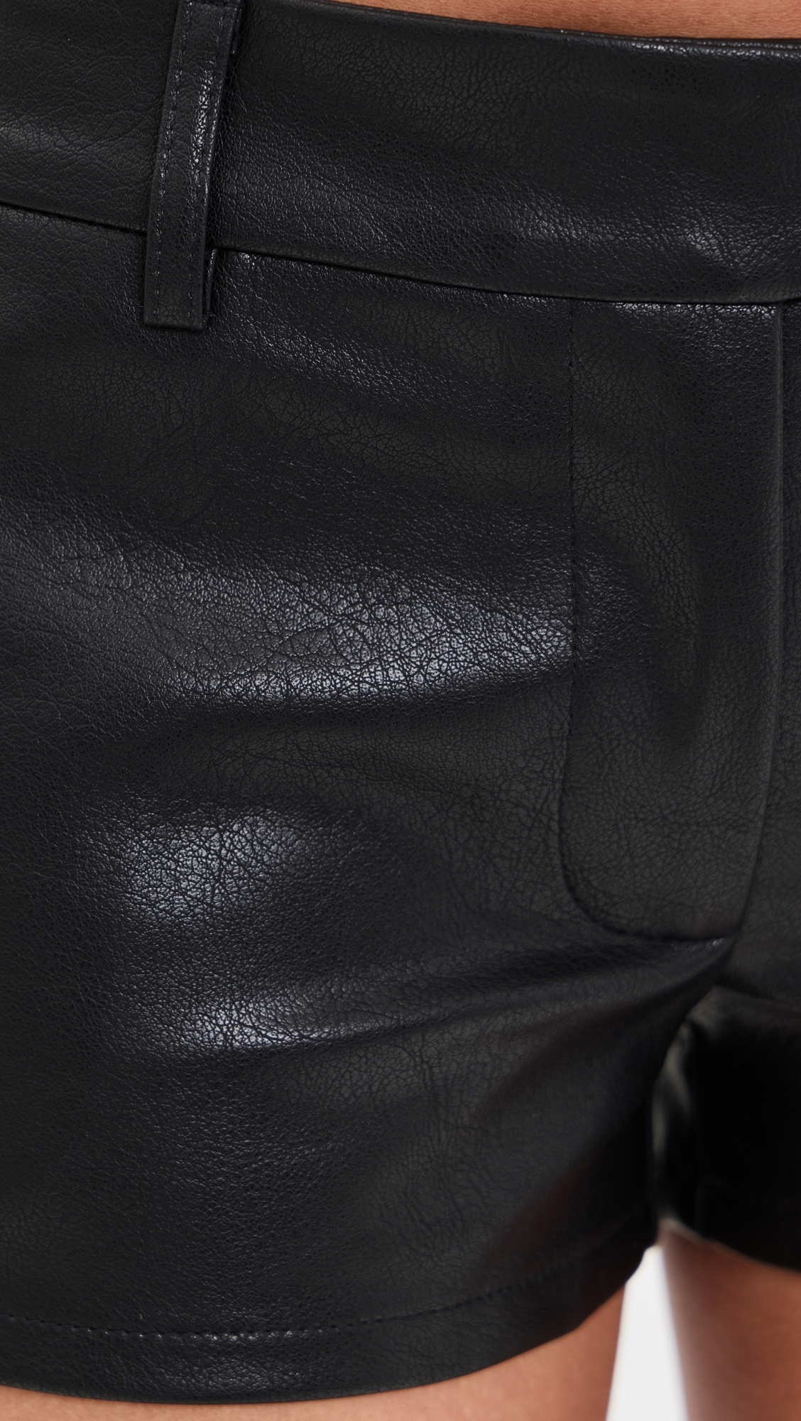 Faux Leather In Motion Mini Shorts ONYX