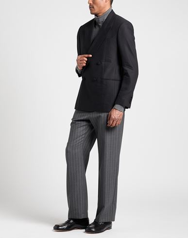 Man Blazer Black Size 42 Linen, Wool