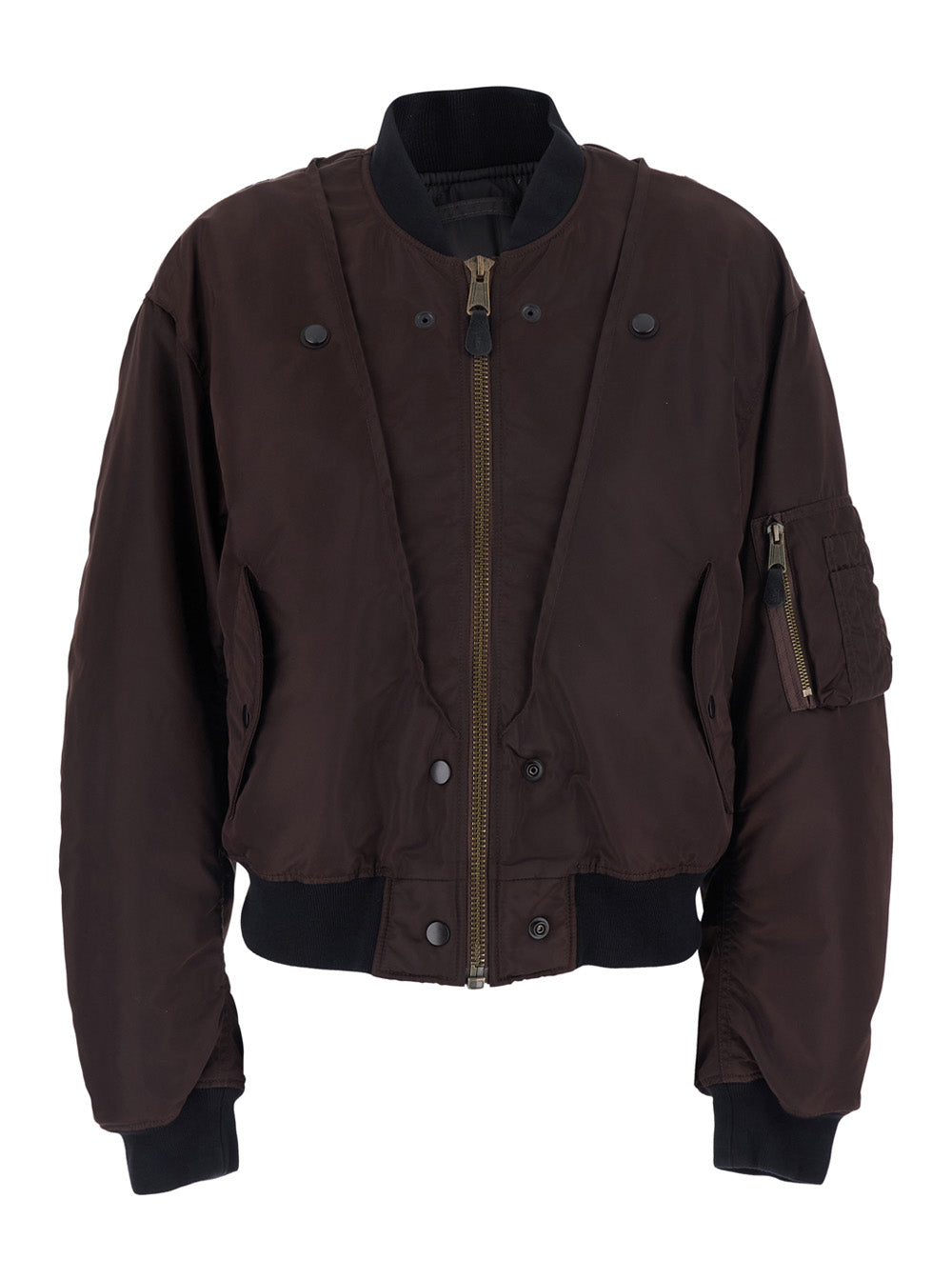 Tech Fabric Polyamide Jacket — Brown