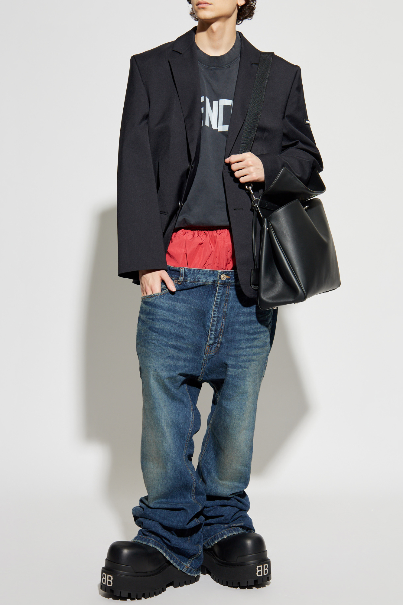 Blazer With Logo, Men's, Black