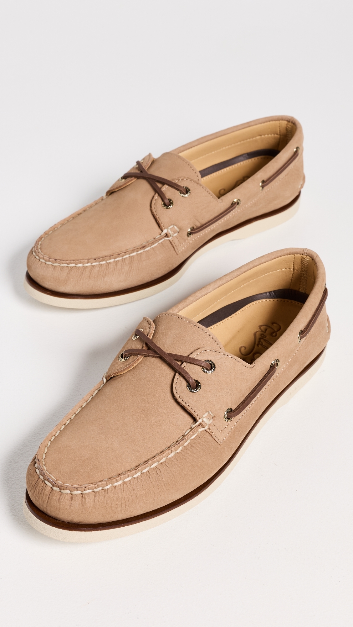Gold Cup Authentic Original 2 Eye Nubuck Boat Shoes Beige
