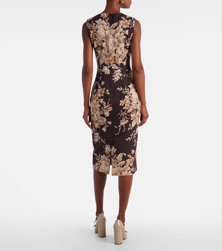 Floral silk-blend charmeuse midi dress