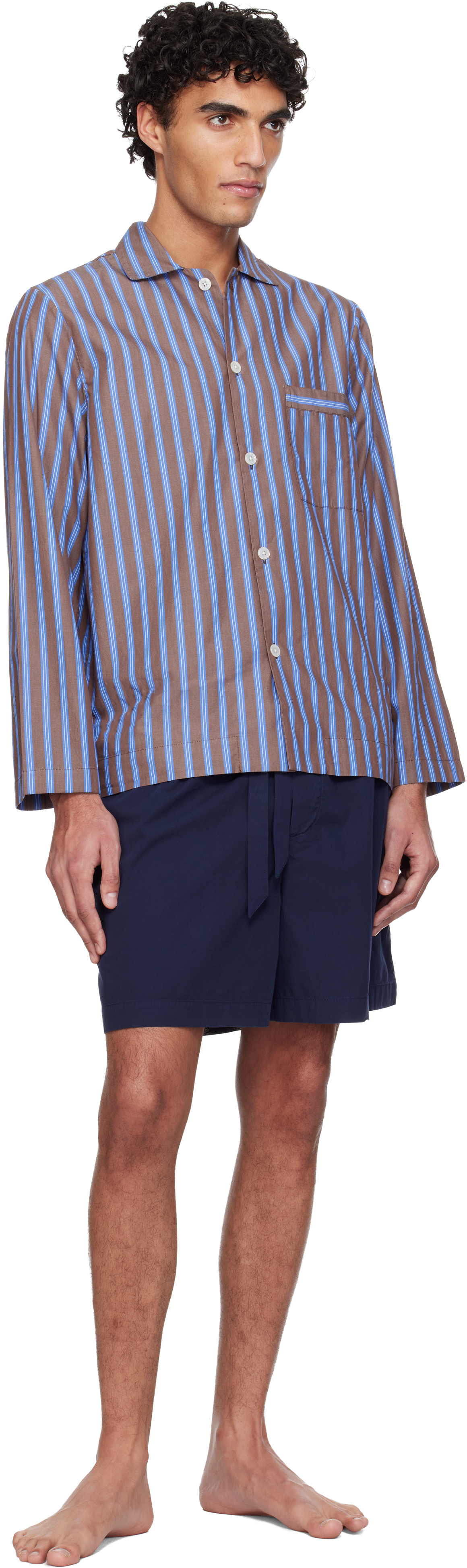 Navy Poplin Pyjama Shorts