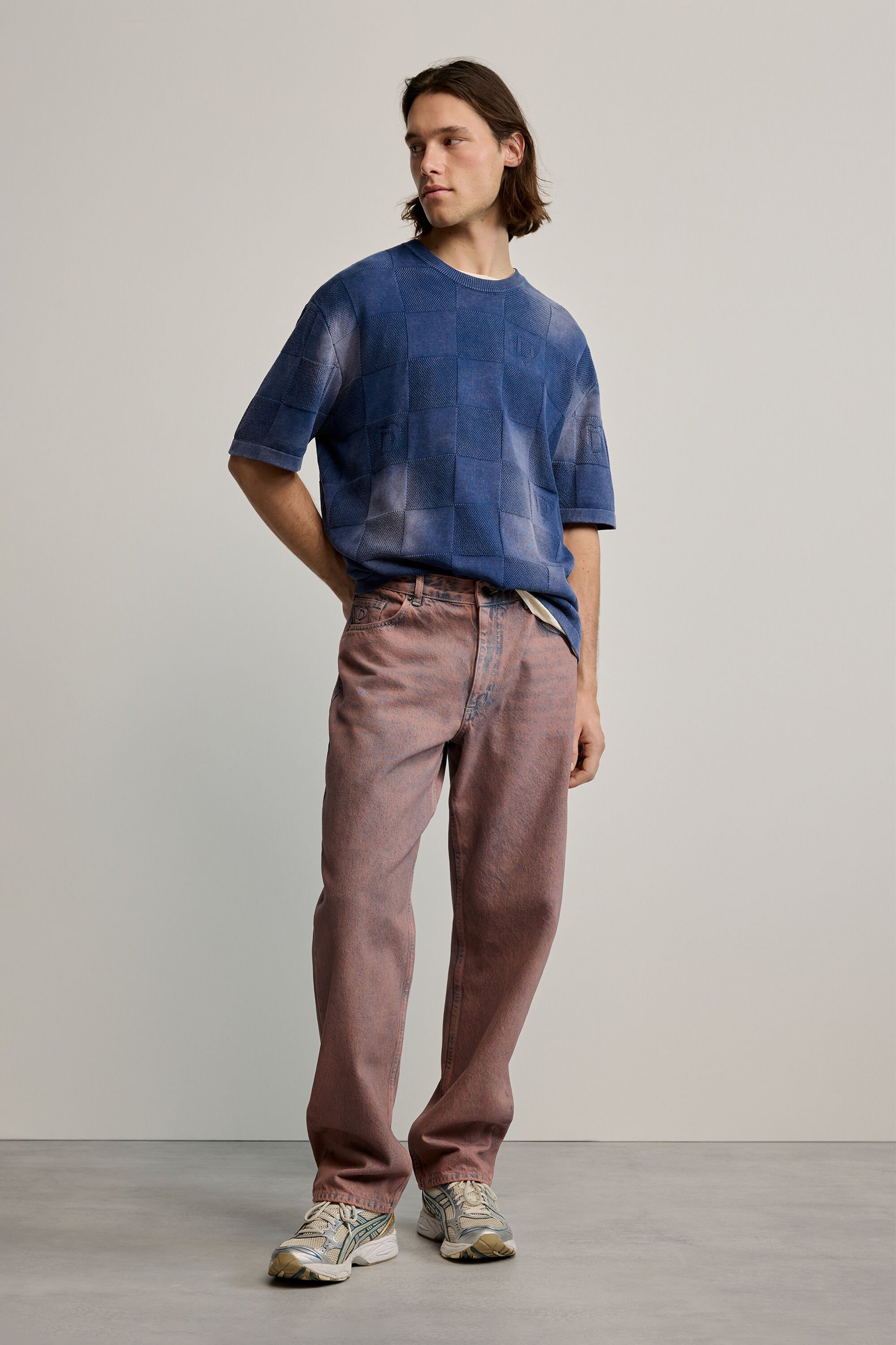 Plain denim trouser