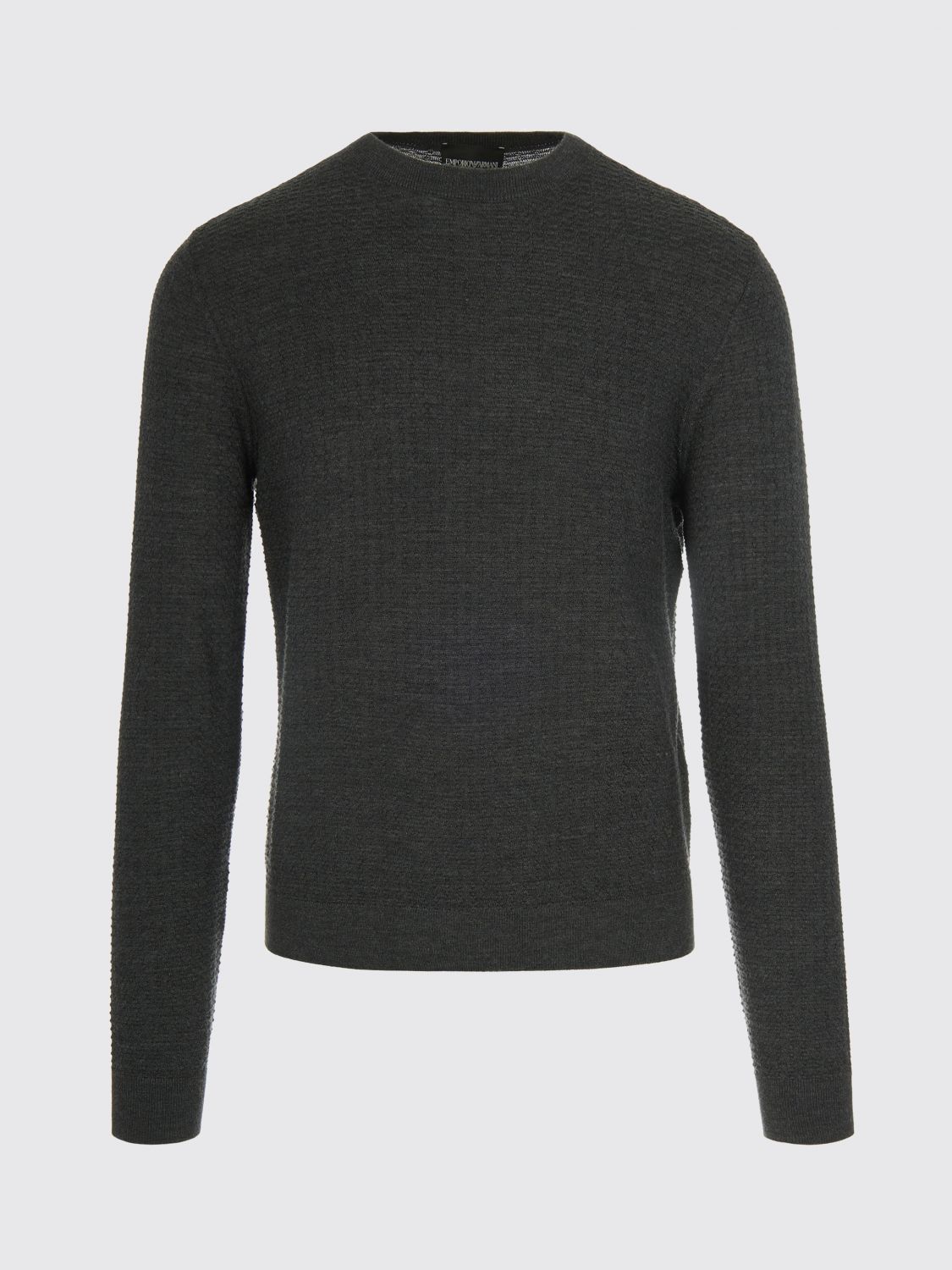 Textured crew-neck sweater - Black