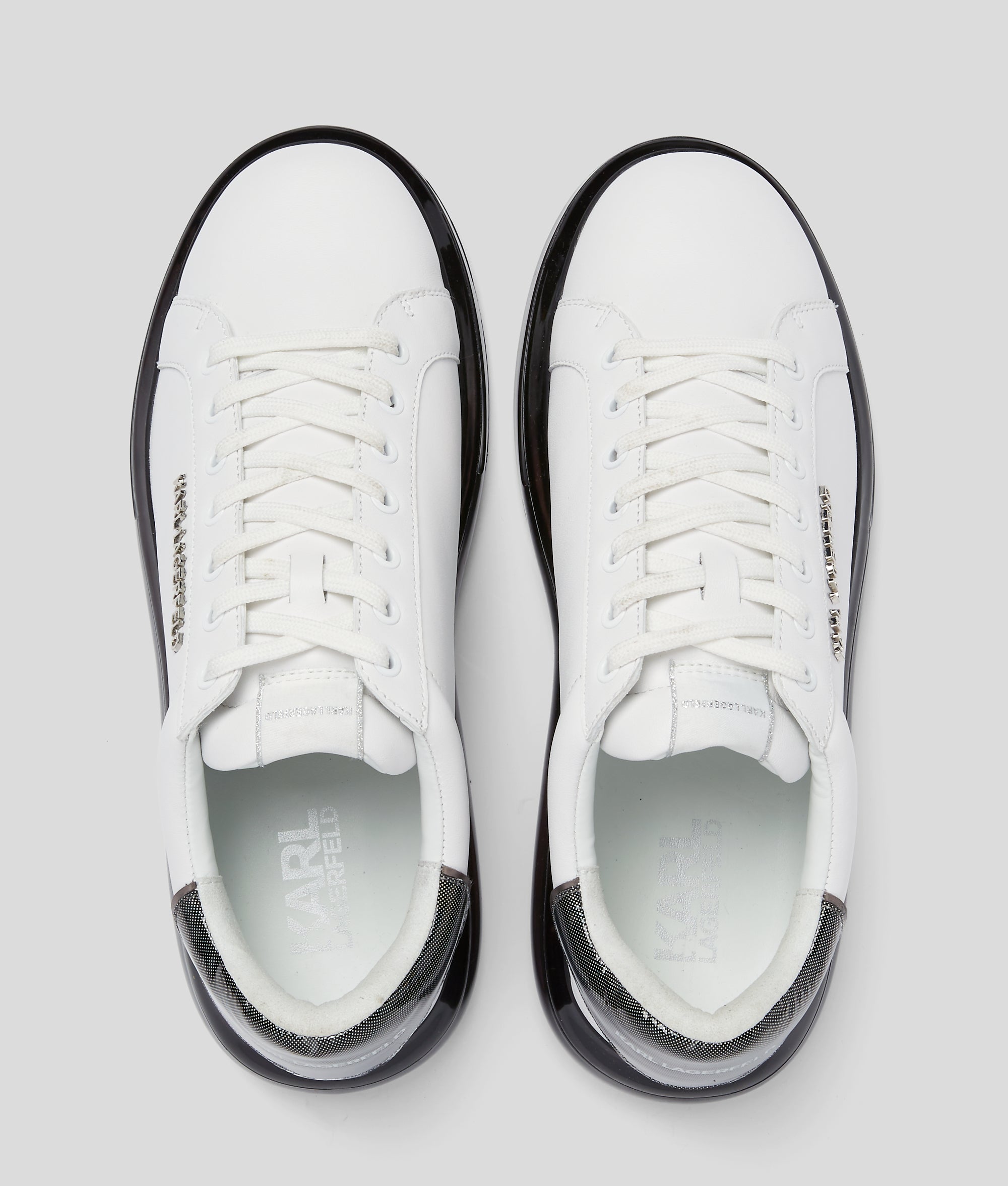 Karl Lagerfeld - Kapri Kushion Niedriger Schnürschuh, Herren, Weiss/schwarz, Größe