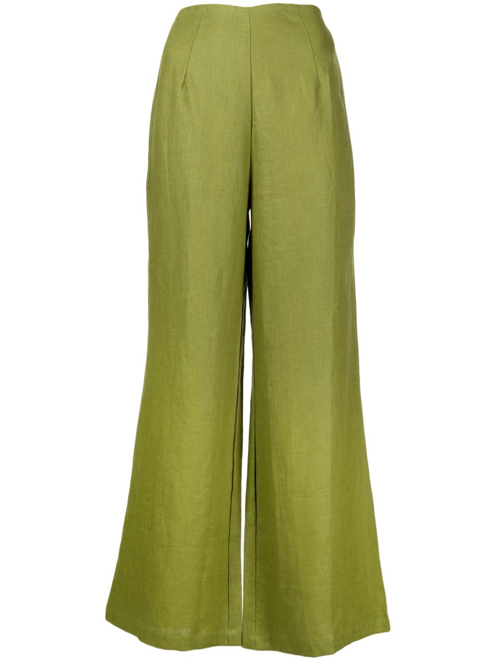 Ottavio linen flared trousers - Green