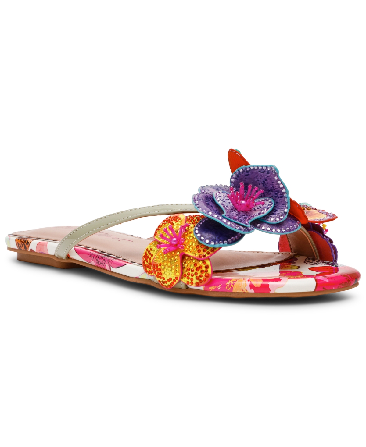 Women's Nicolle Slip-On Flat Sandals - White Multi
