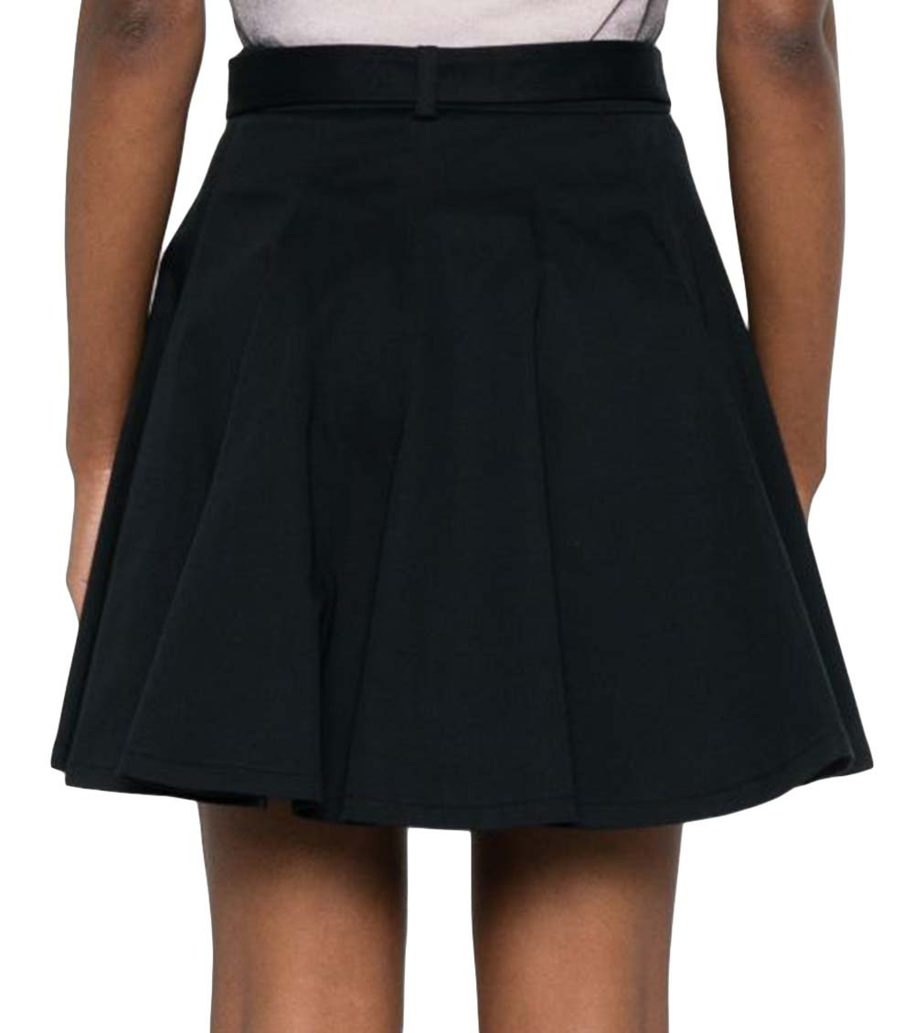 Black Flared Midi Skirt