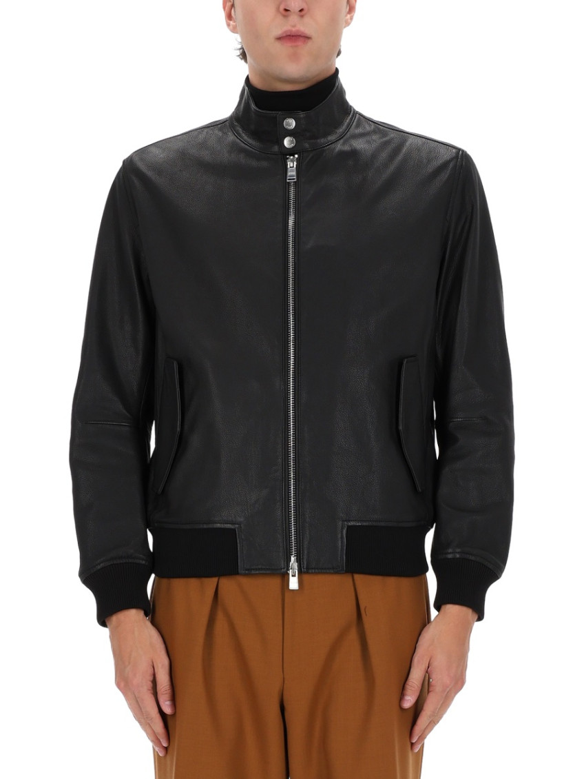Boss - high collar jacket with ribbed cuffs and he