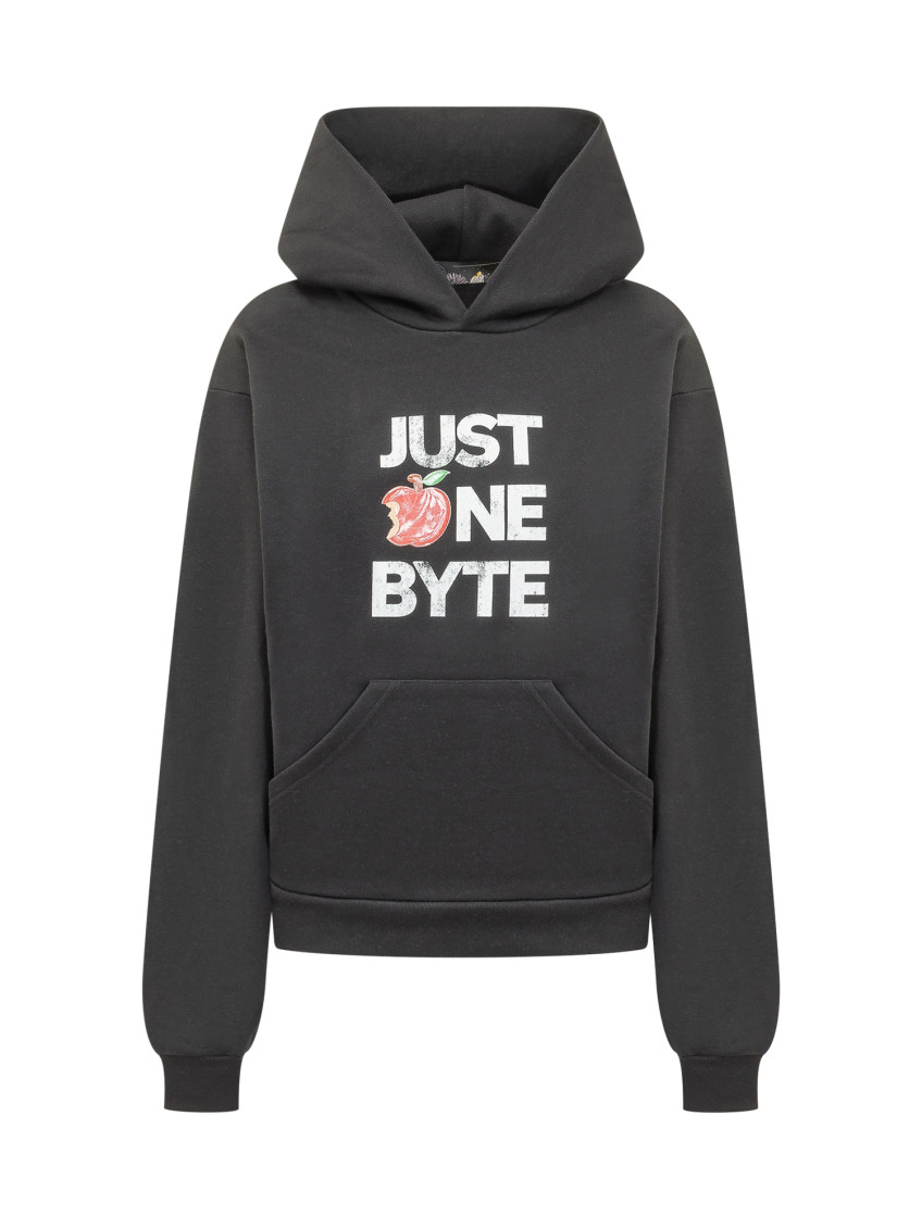 Black Graphic Hood Sweatshirt