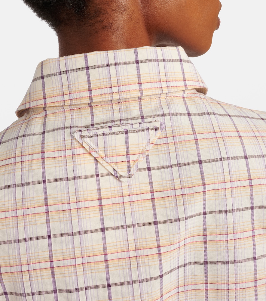 Checked cotton poplin top