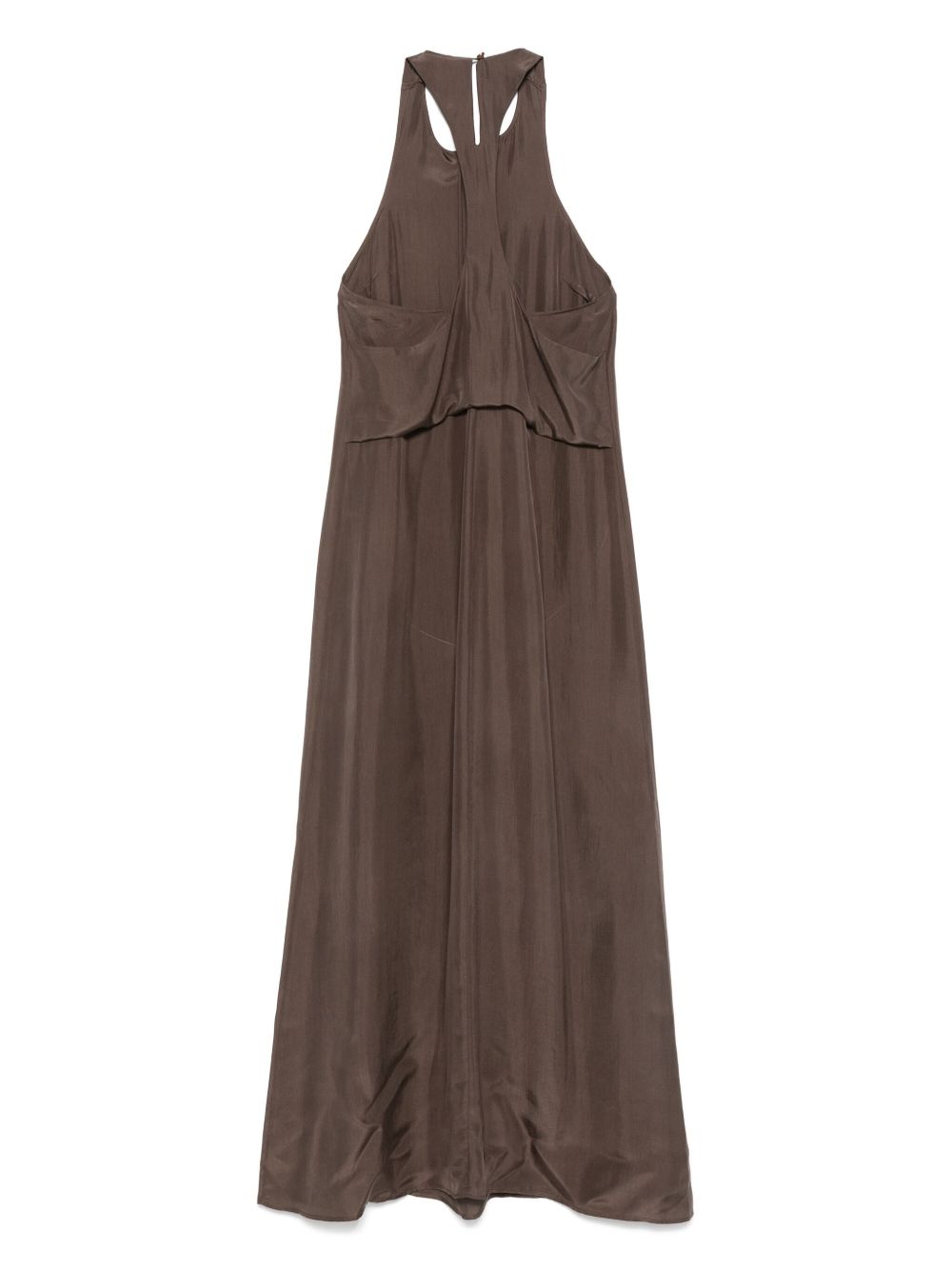 Silk midi dress - Brown