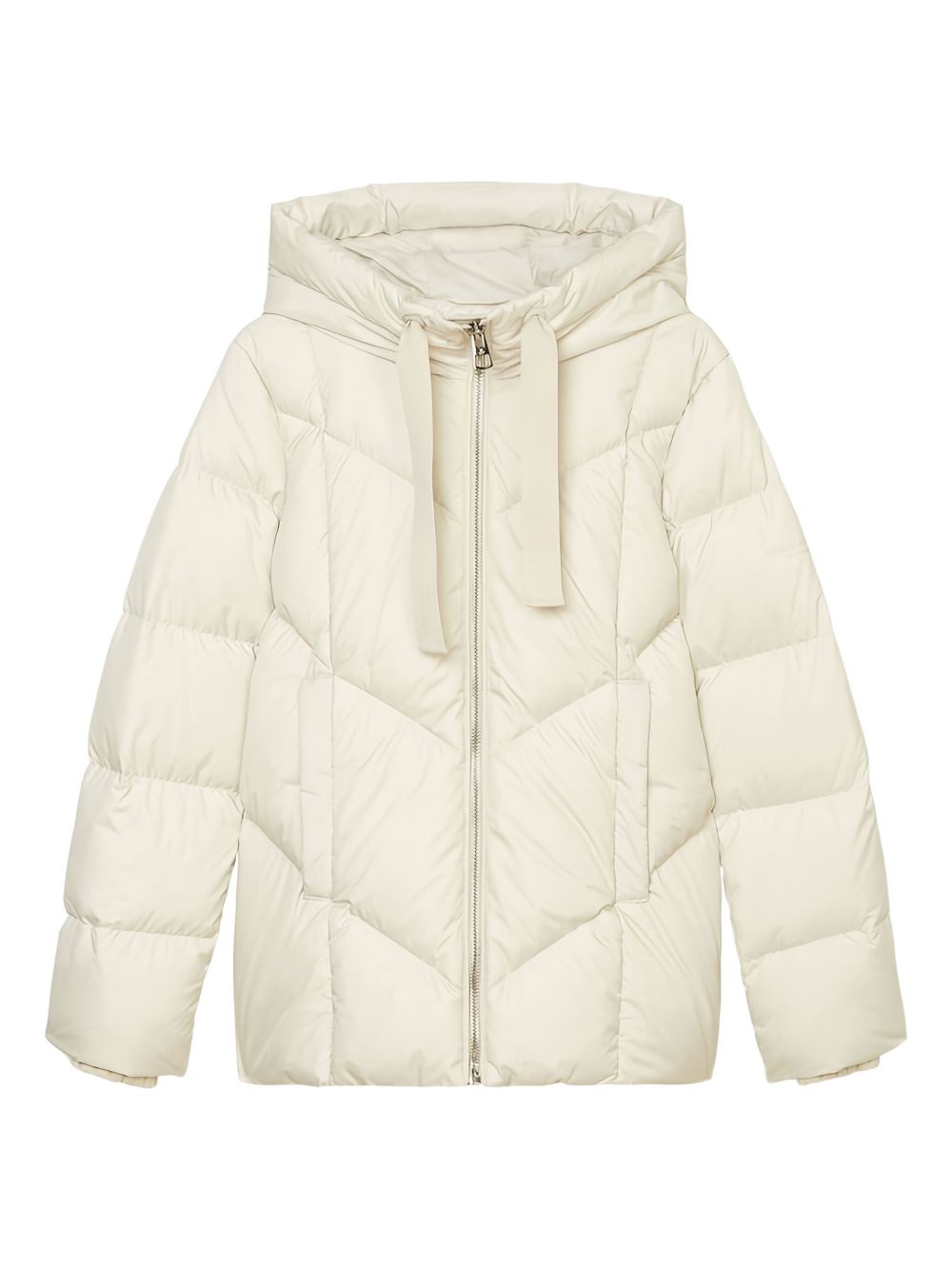 Quilted hooded jacket - White
