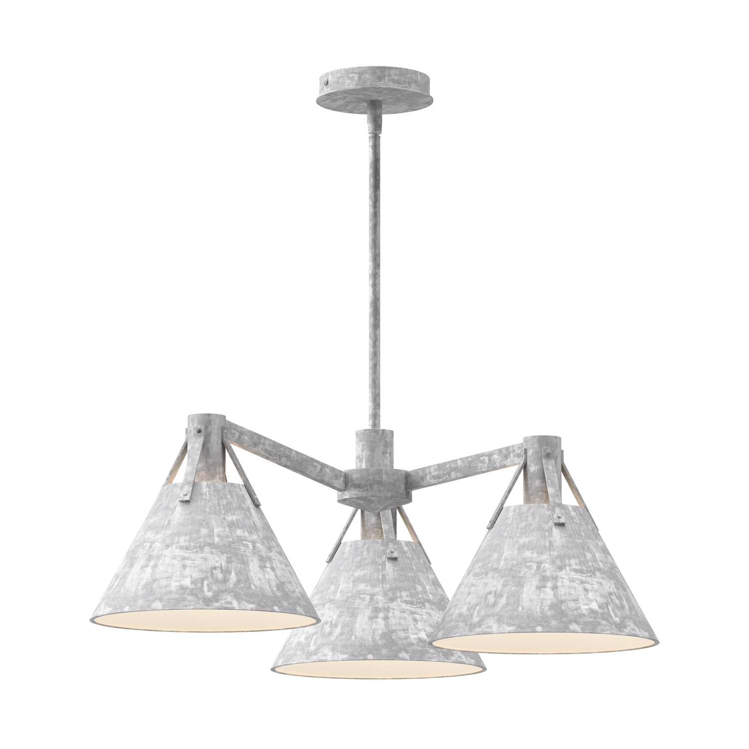 Steel Shade Three Light Chandelier from the Archer Collection