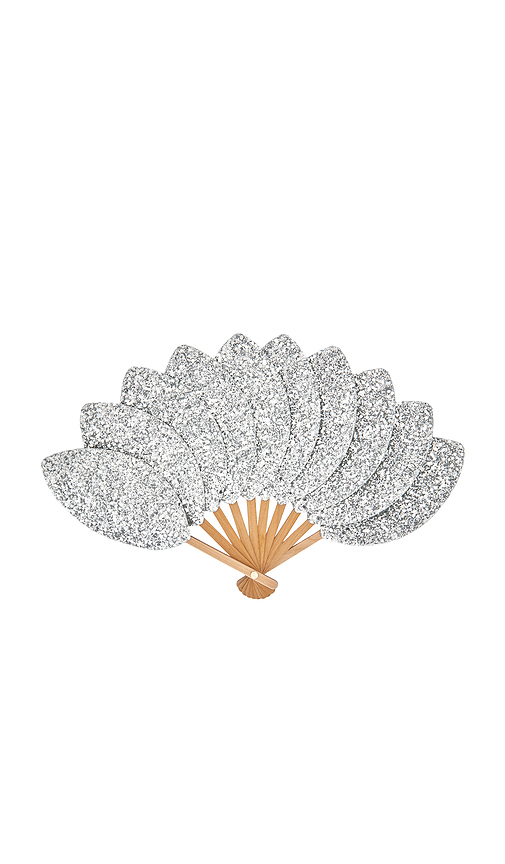 Eva Ventai Mini Palmette Glitter The Compact Fan in Black