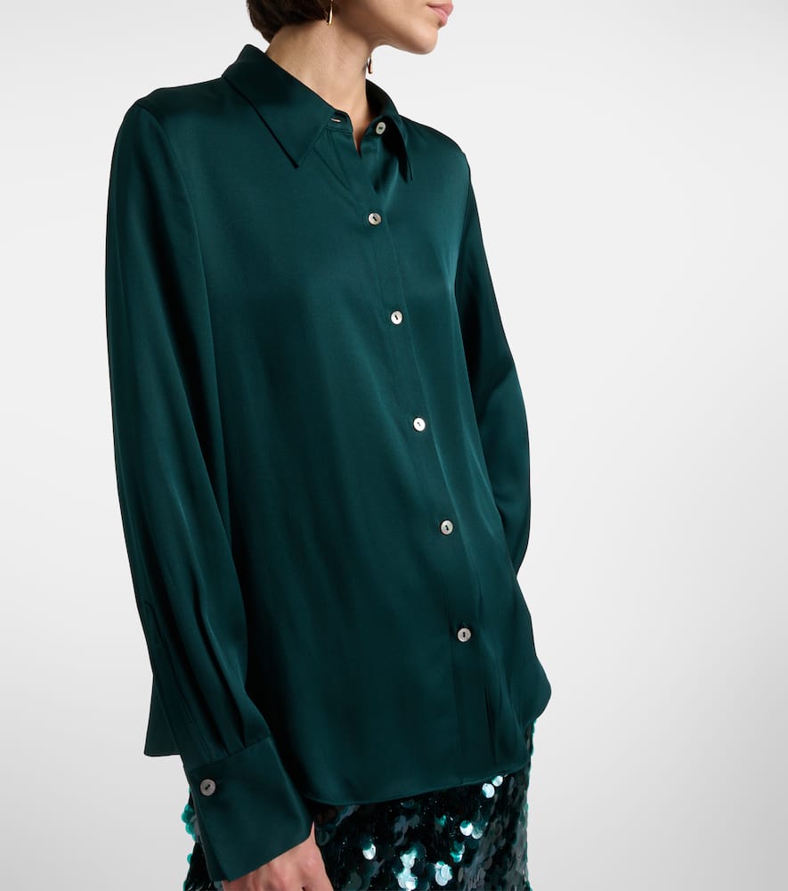 Silk-blend satin shirt