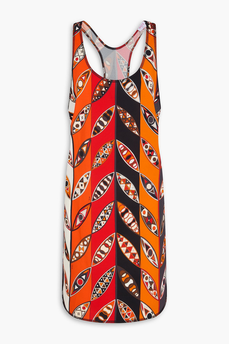 Printed stretch-jersey mini dress - Orange - IT 38