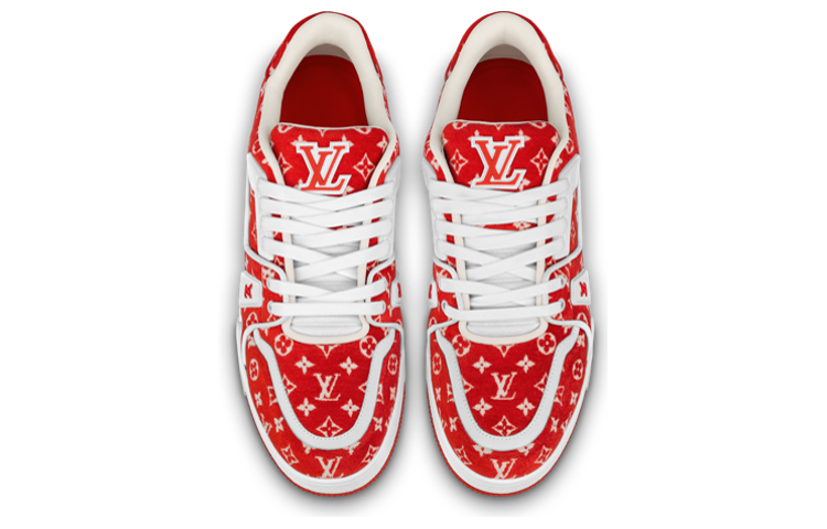 LV Trainer Sneakers 'Red Monogram'