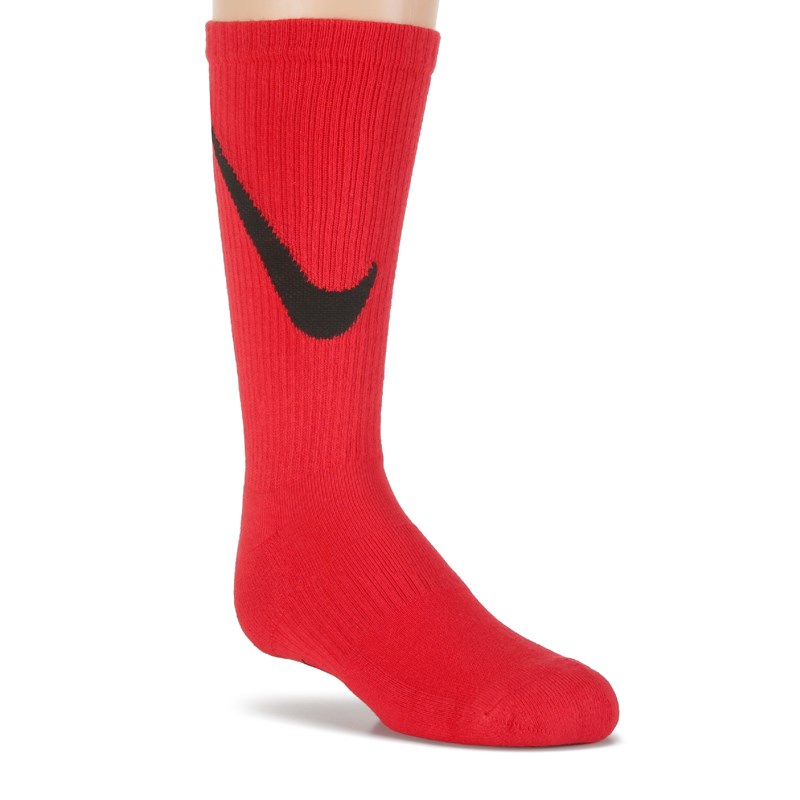 Kids' 6 Pack Medium Everyday Cushioned Crew Socks (Ur/Dlk/Gr)