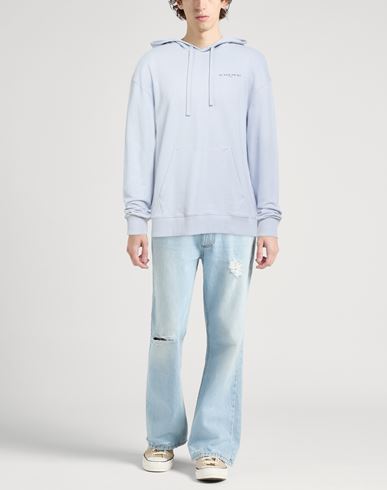 Man Sweatshirt Sky blue Size M Cotton