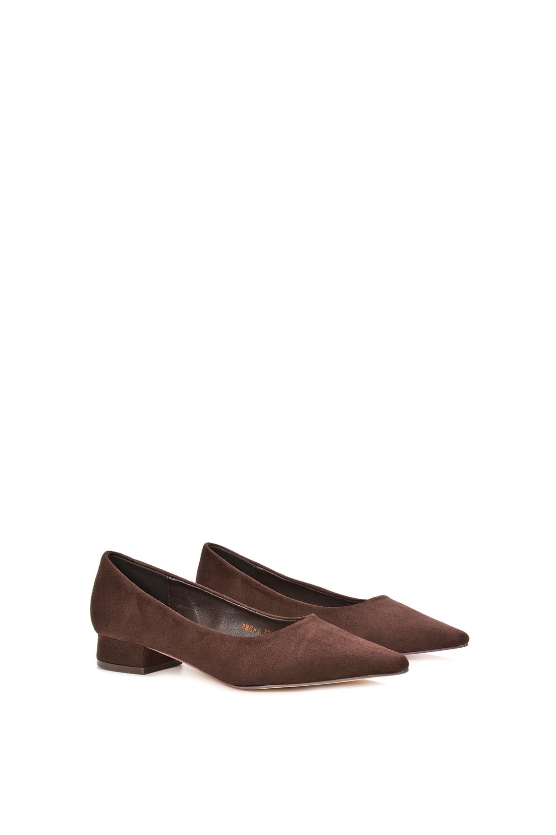 Xy London 'karen' Pointed Toe Court Shoes With Low Block Heel In Brown