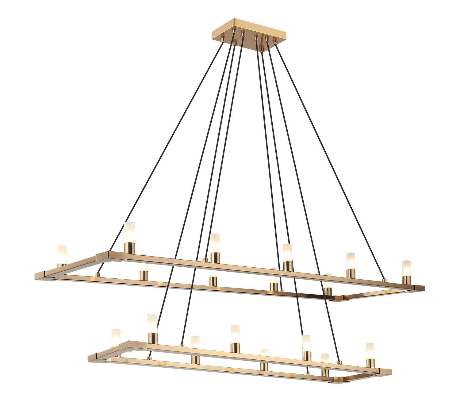 Aged Gold Brass 18 Light Chandelier from the Cascadian Collection