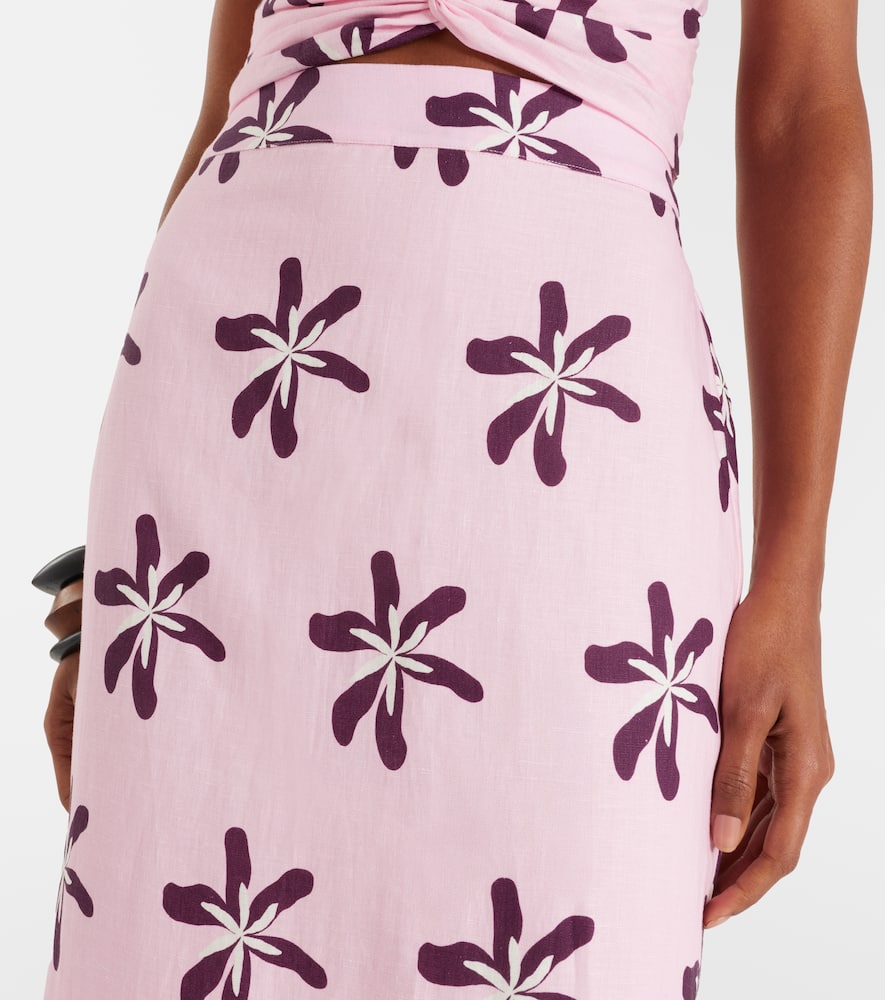 Magda floral linen maxi skirt