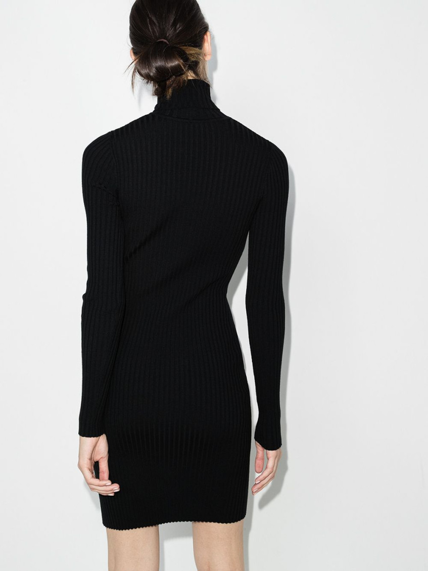 Ribbed-knit mini dress