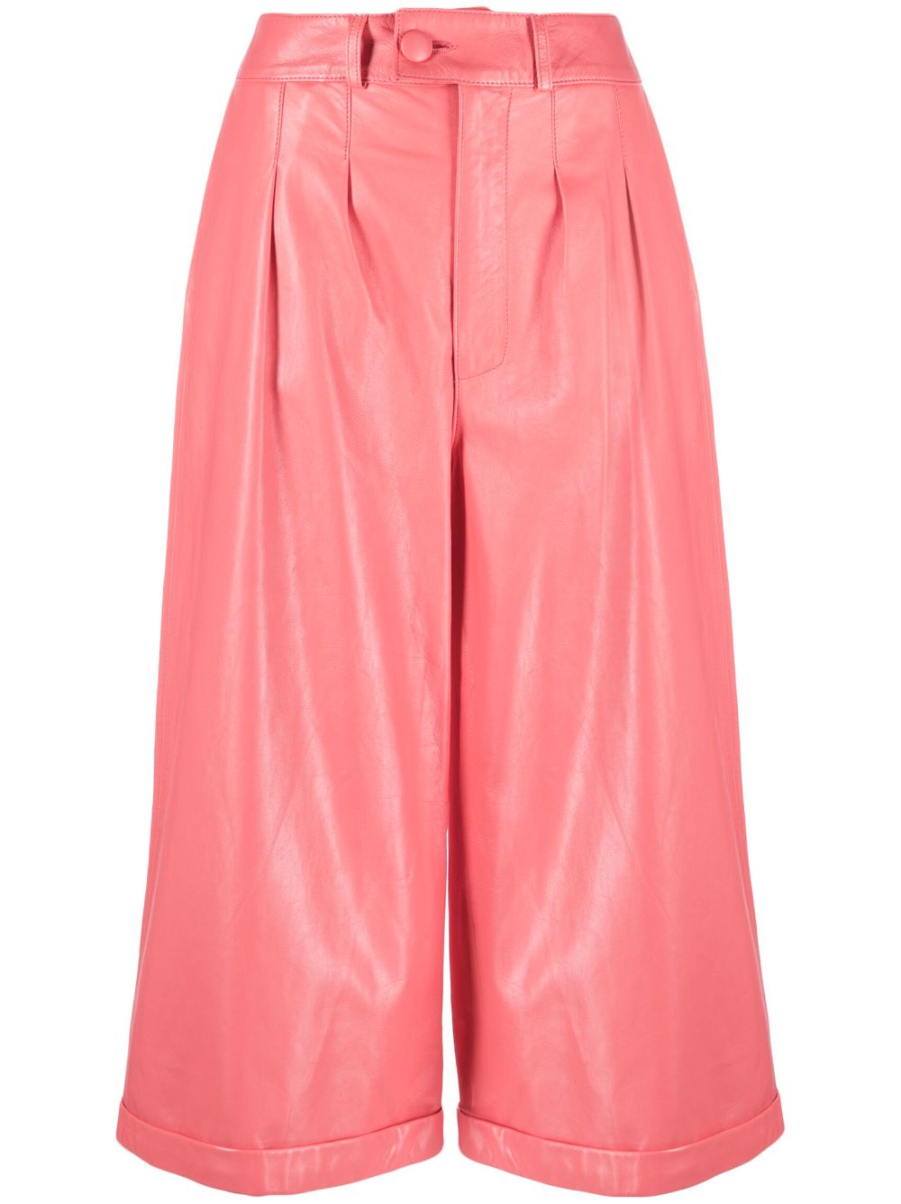Hose leather cropped trousers - Pink