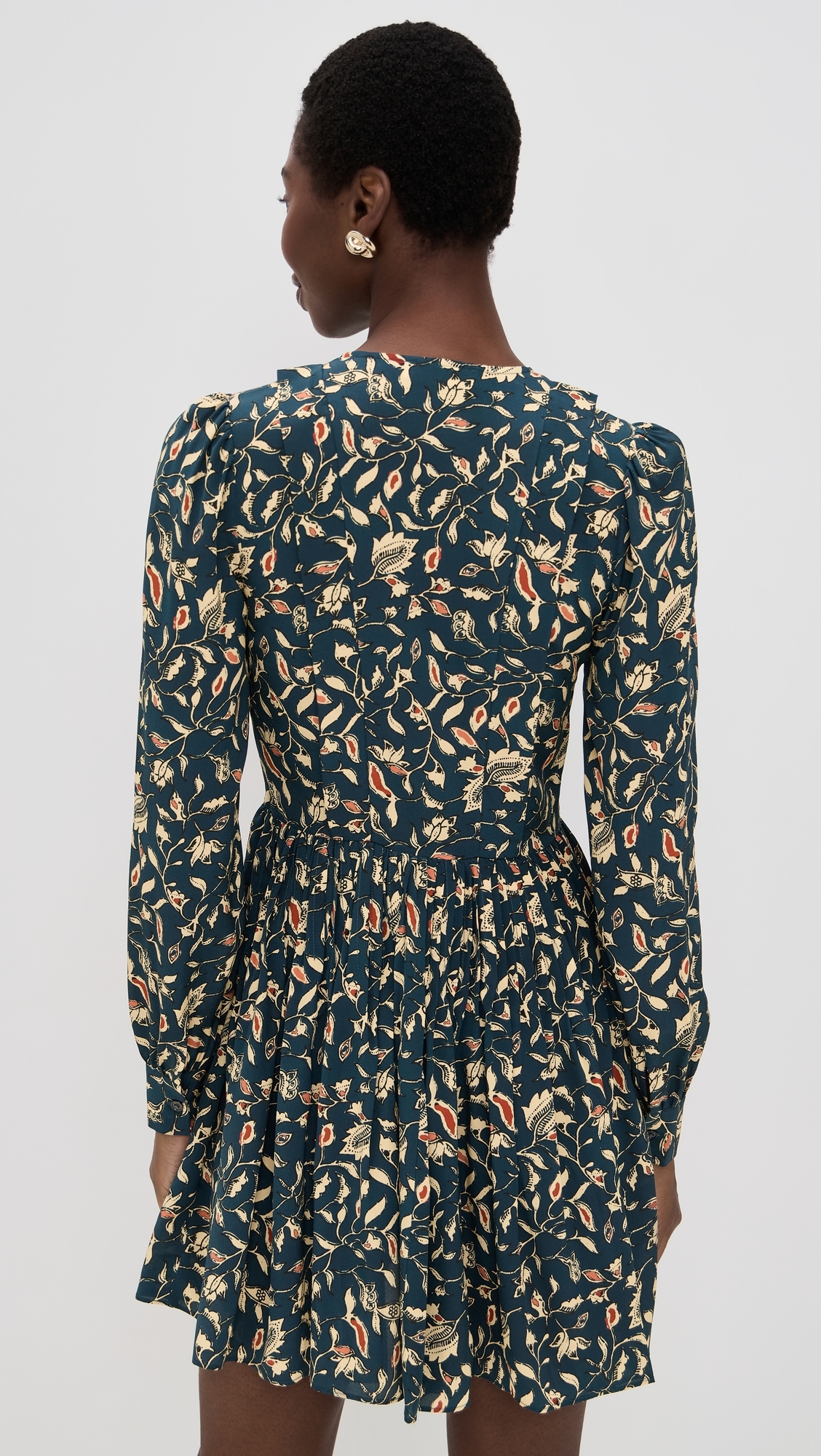 Arabella Silk Mini Dress Midnight Garden