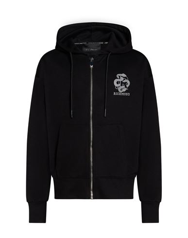 Man Sweatshirt Black Size XL Cotton, Polyester