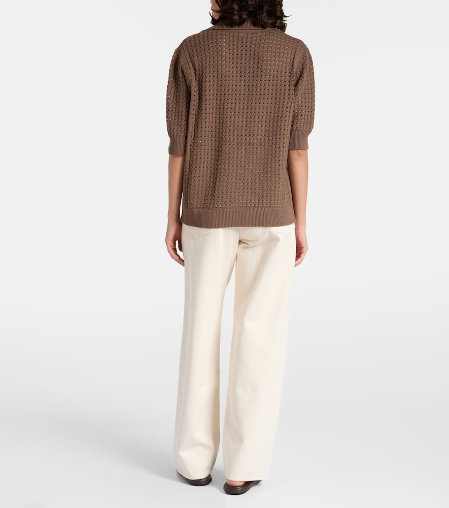 Ellie open-knit cotton shirt