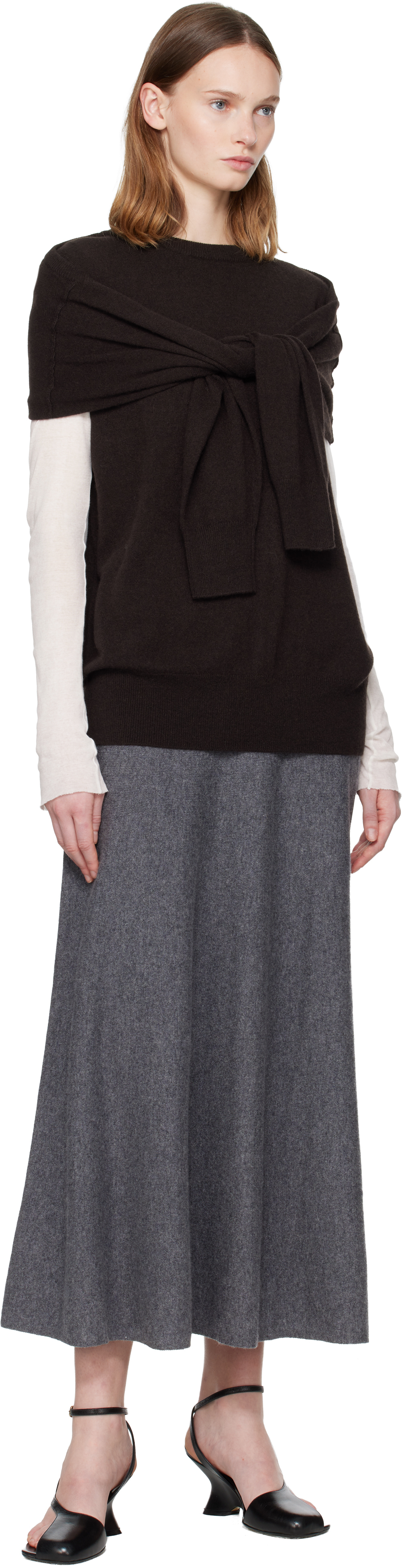 Gray Torie Midi Skirt