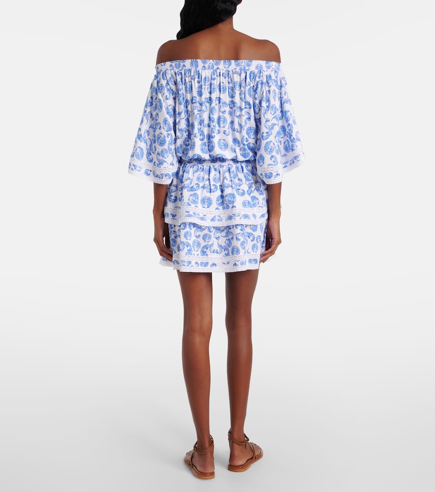 Micha printed tiered minidress