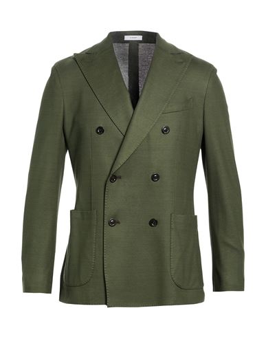 Man Blazer Dark green Size 40 Cotton