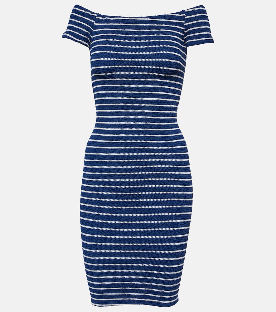 Grace striped off-shoulder midi dress