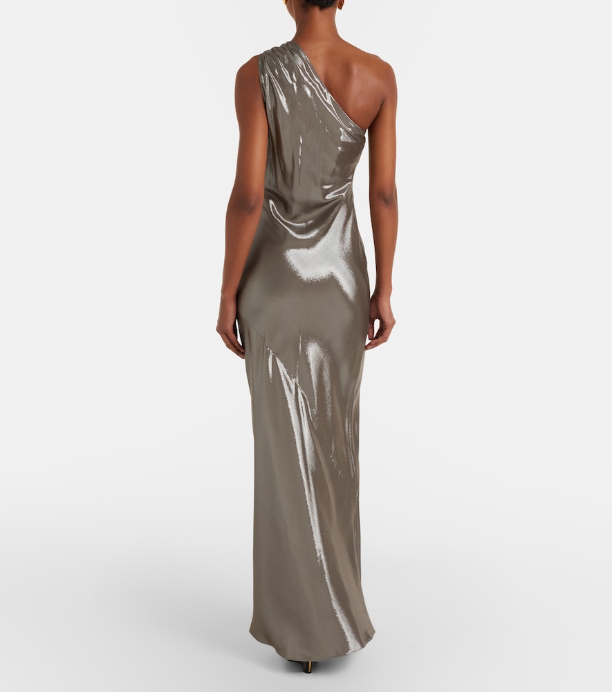 Odissea one-shoulder lamé gown