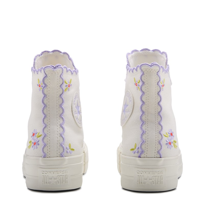 Women's Chuck Taylor All Star Hi Lift Platform Sneakers (White/Purple Floral)