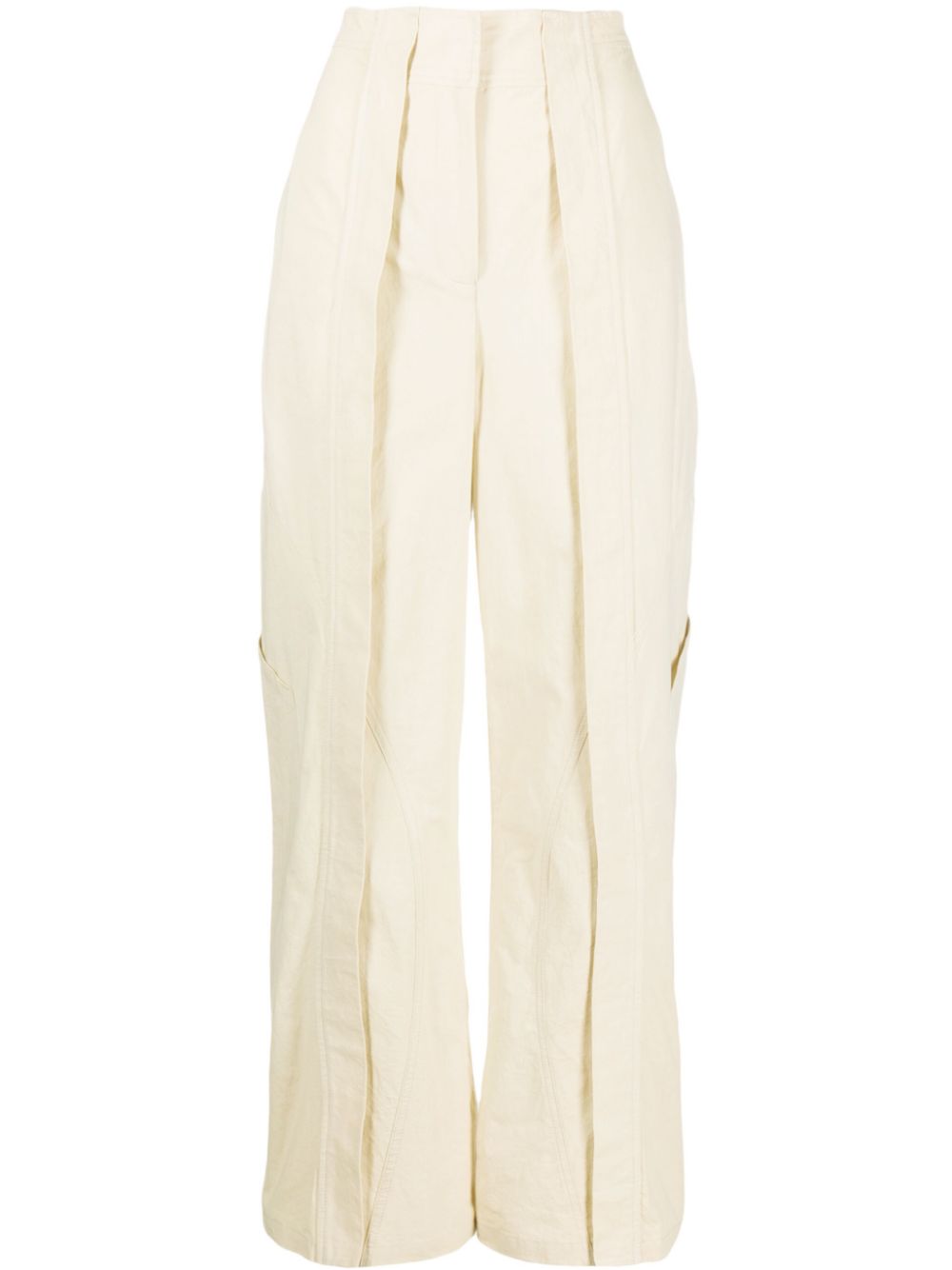 Cocosolo straight-leg cotton trousers - Neutrals