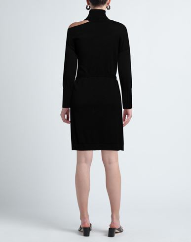 Woman Mini dress Black Size 8 Wool, Viscose, Polyamide, Cashmere