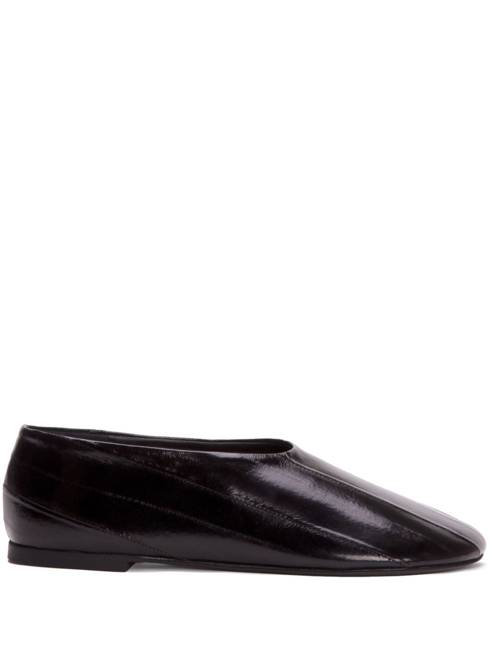Glove eel-skin slippers - Black