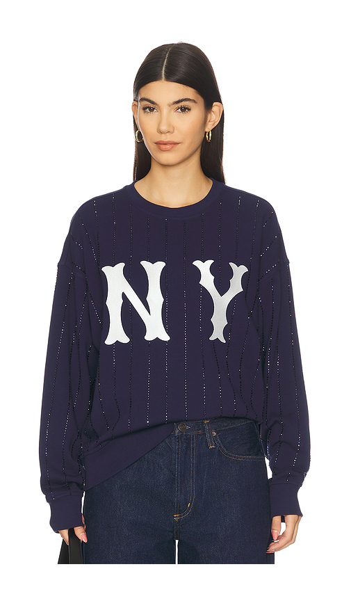 Terez x REVOLVE Yankees Gem Pinstripe Sweatshirt in Navy. L also in M, S, XL