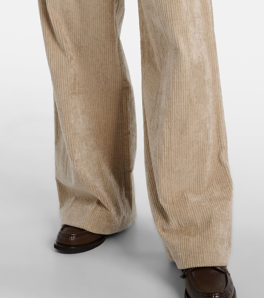 High-rise cotton corduroy wide-leg pants