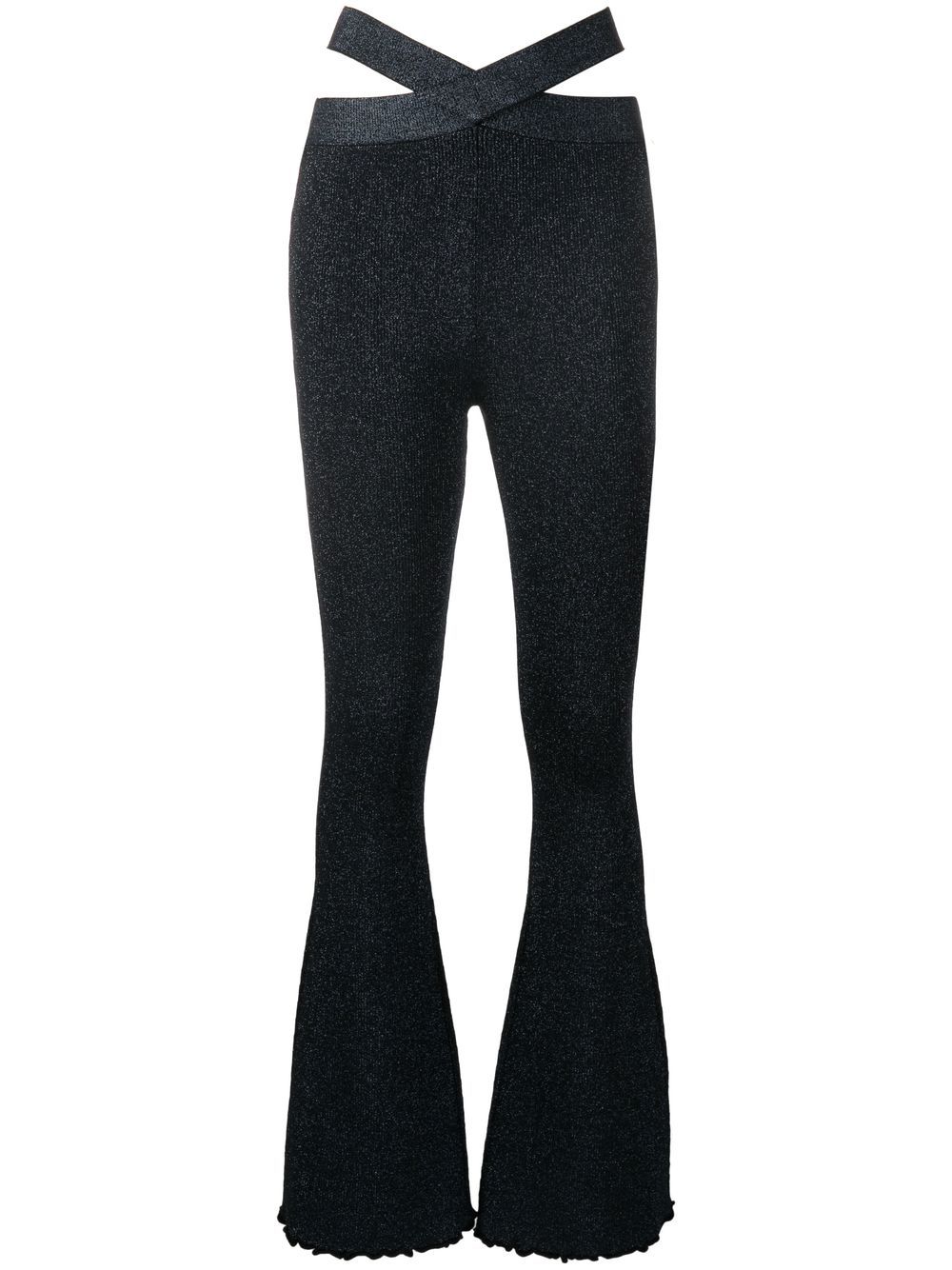 Cut out-detail wide-leg trousers - Black
