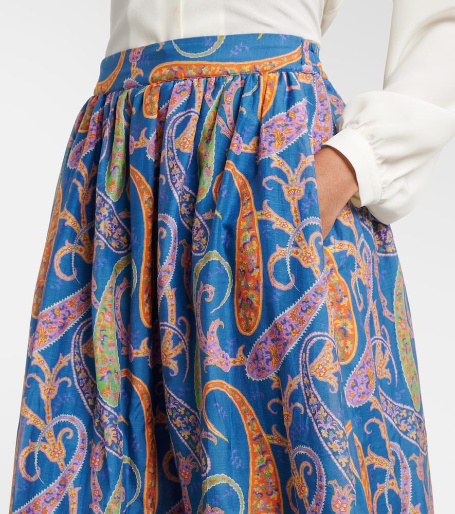 Paisley cotton and silk maxi skirt