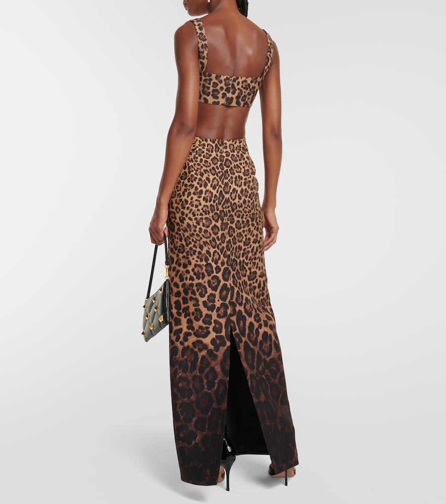 Crêpe Couture leopard-print crop top